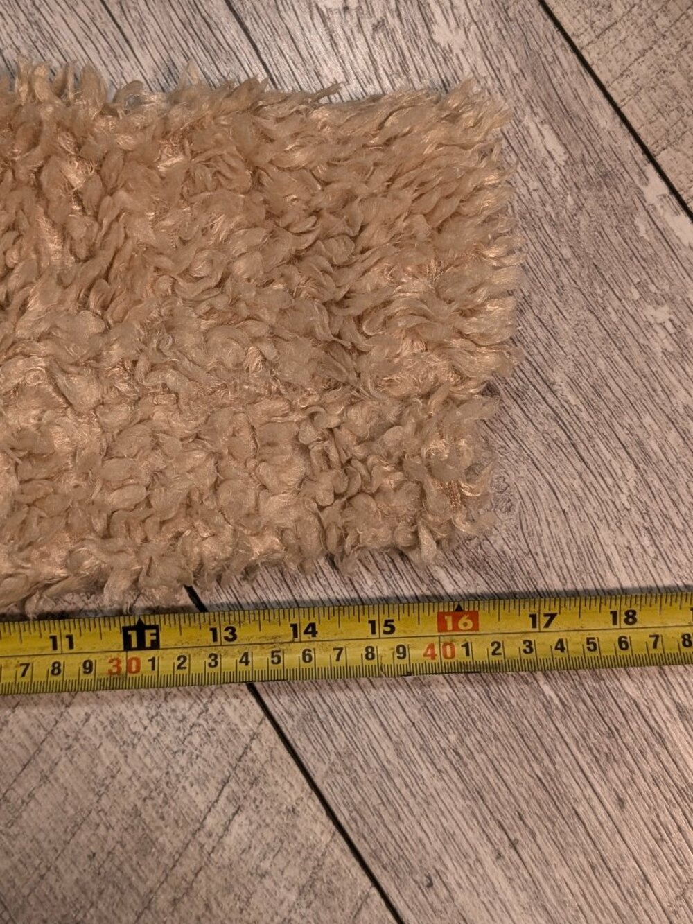 Teddy Faux Fur Jacket Beige Notched Lapel L Patch Pockets Cozy Minimalist H&M - Picture 13 of 14
